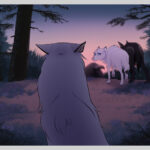 Twyla bids a companion farewell at sunrise.