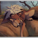 Bentwood rests on a rock, presumably overlooking the water's edge. Staring at one's reflection is considered a deathwish in Grayard culture.